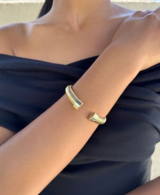 Gold Omega Coil Cuff Bracelet