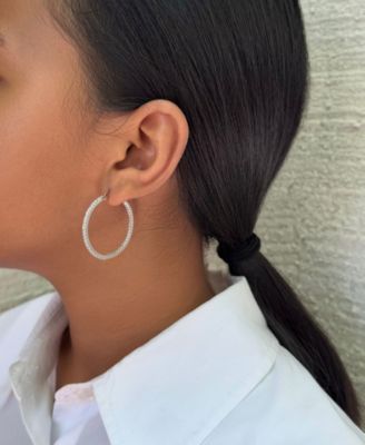 Silver CZ Infinity Hoop Earrings