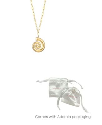 Tarnish Resistant Gold Swirl Paperclip Pendant Necklace