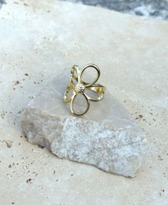Gold Flower Outline Ring