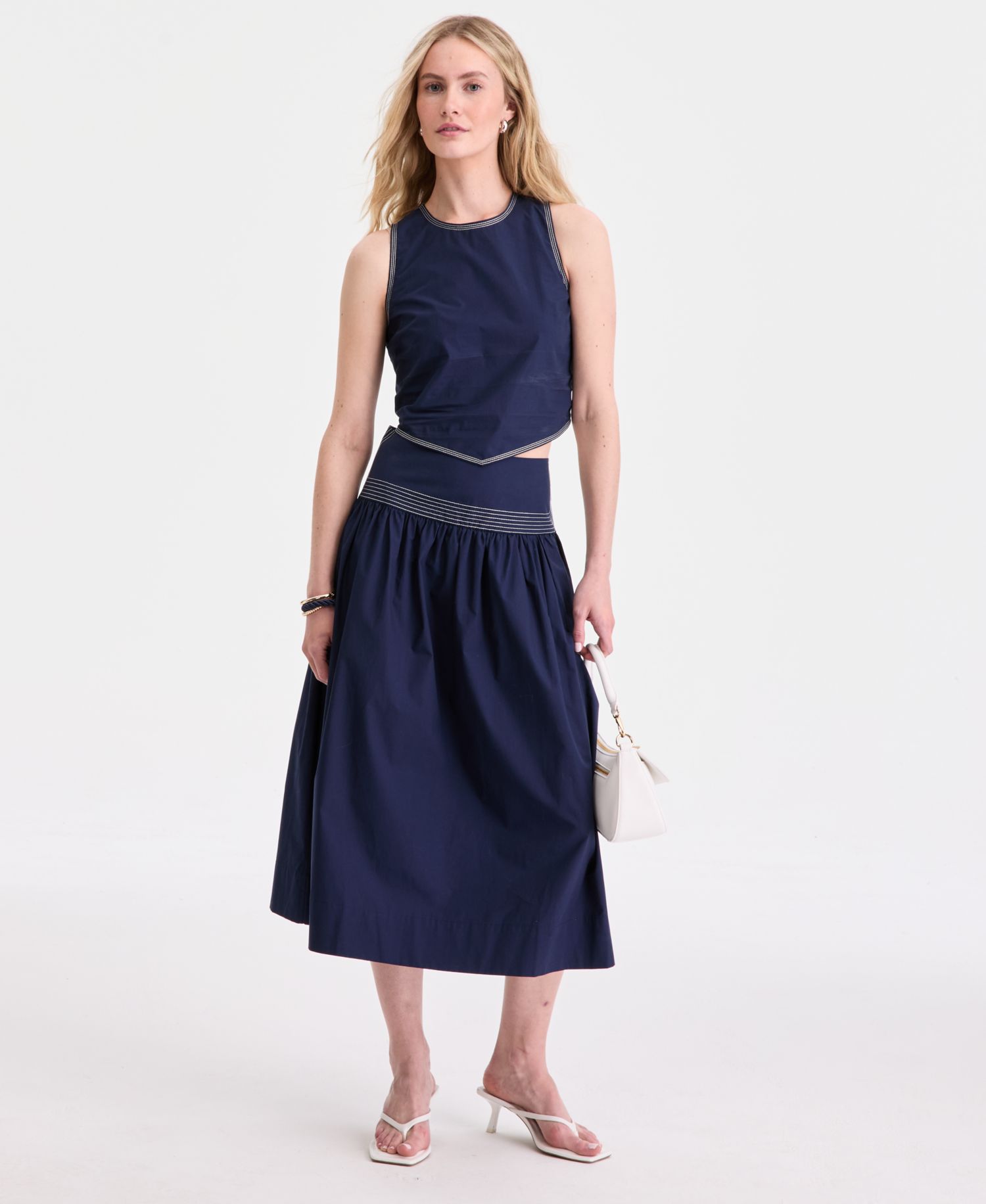 Women's Poplin Tie-Back Tank Top