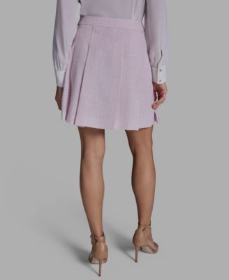 Women's Pleated Tweed Mini Skirt