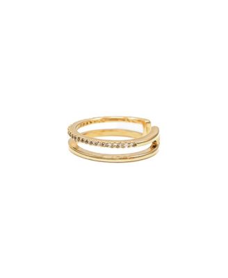 14k Gold Plated Grace Double Band Ring Delicate Trendy Daily