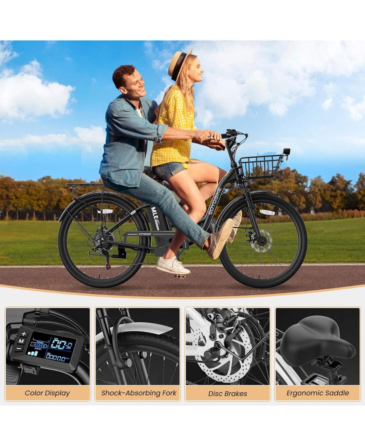 Mooncool 350W Electric Commuter Bike for Adults