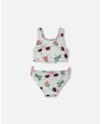 Girl Two-Piece Swimsuit Flamingo and Cactus Print - Child