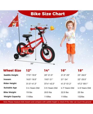 Inch Kids Bike Adjustable with Christmas Music & Flag for Aged Years Old