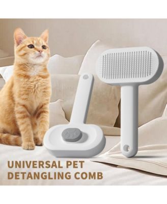 Pet Grooming Brush for Dogs & Cats, Detangling Shedding Tool with Ergonomic Handle