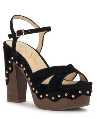 Women's Samintia Studded Wooden Platform Sandals