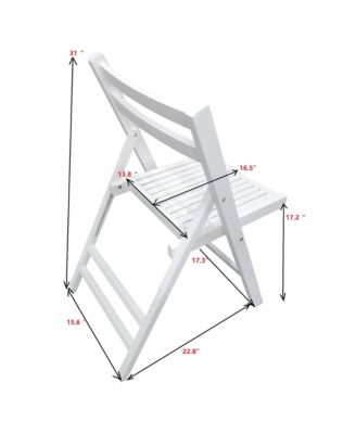 Folding Event Chairs, Set of 4, Slatted Wood