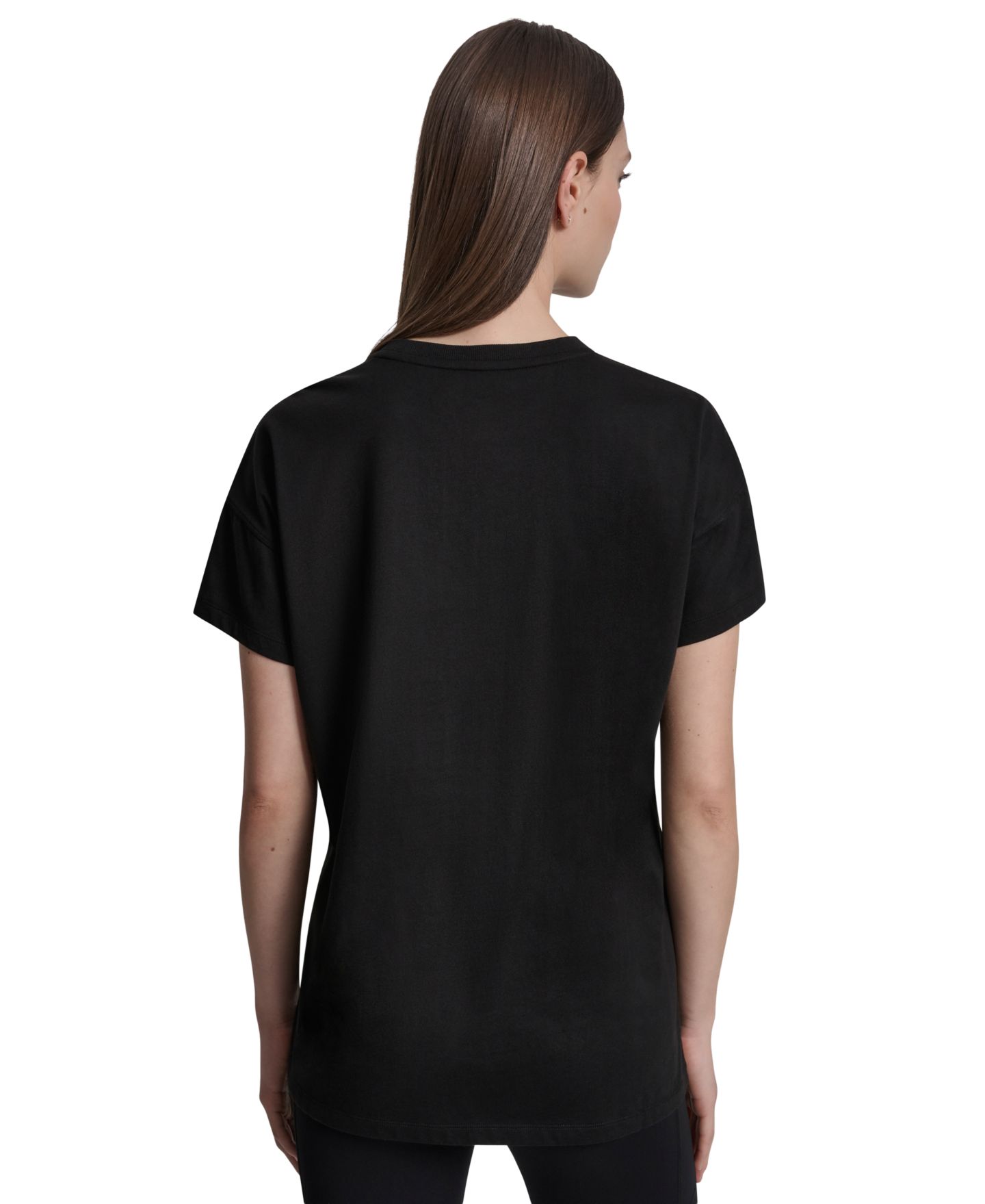 Женская футболка DKNY Sport Short-Sleeve DKNY New York 1989 Logo, цвет: Чёрный — фото 4