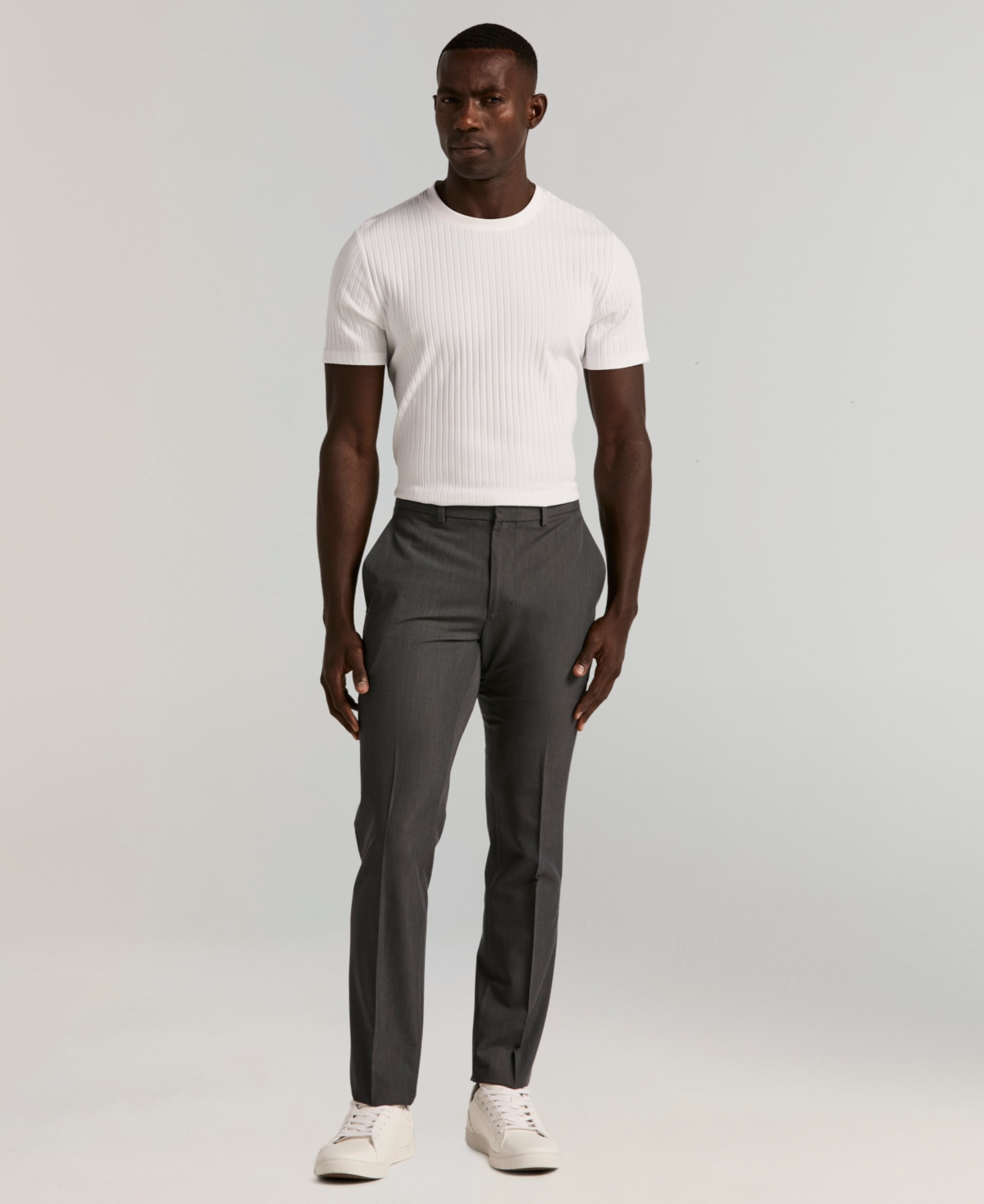Perry Ellis Portfolio Men's Slim-Fit Flat Front Dress Pants