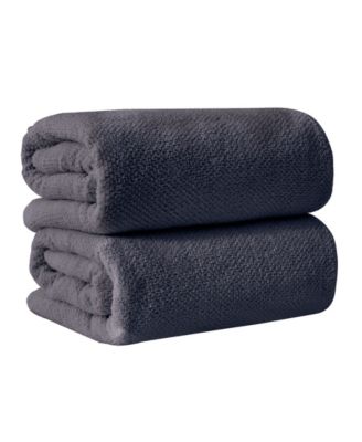Linery and Co. 100% Cotton Textured 2-Piece Oversized Bath Sheet Set, 35" x 68"