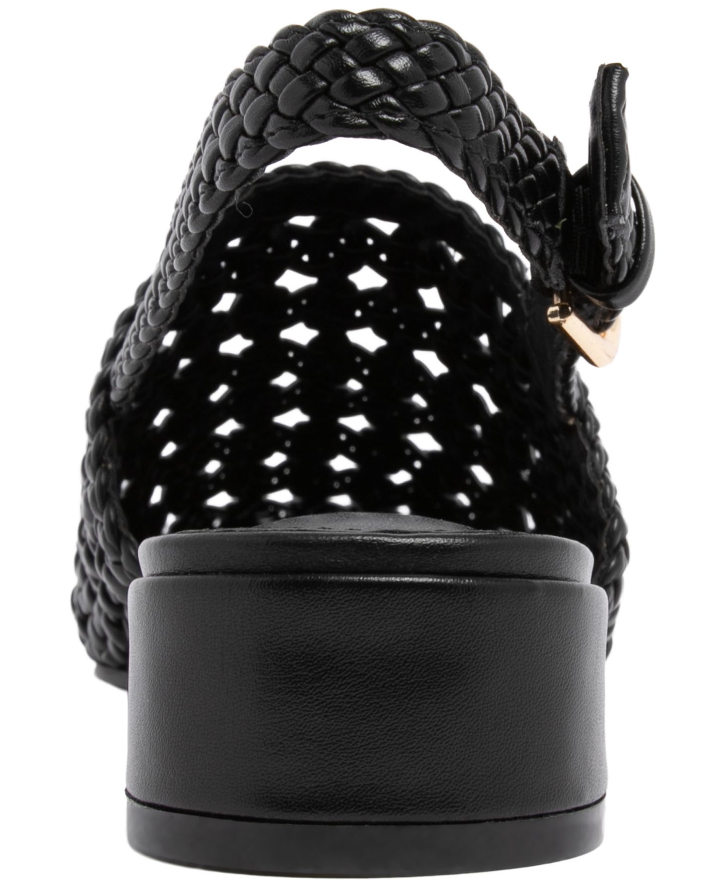Женские туфли Jones New York Mateson Woven Block Heel Slingback Flats, цвет: Чёрный — фото 3