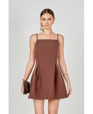 Women's Pleated Structured Mini Dress