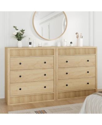 3 Drawer Dresser for Bedroom, 31.5" Wide Fluted Chest of Drawers, Modern Wooden Nightstand Storage Cabinet for Kids Room, Living Room