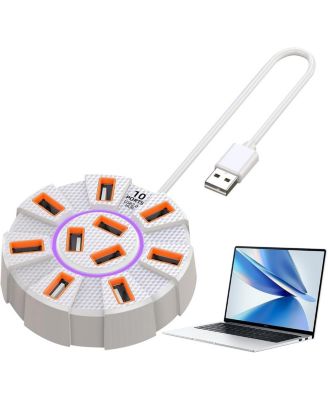 10-Port Multiport USB Dock - with 5Gbps High-Speed Transfer,Desktop Expansion Hub for Home Office & Gaming