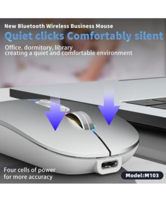 Tri-Mode Wireless Bluetooth Mouse: Silent,1-Click Desktop,3-Speed DPI for Office/Study, Slim & Easy-to-Use for Professionals/Studentsgeable)