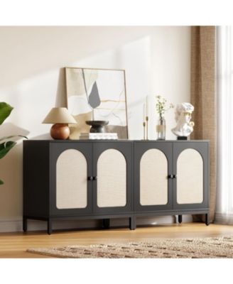 Rattan Sideboard Buffet Cabinet, Entryway Table, Accent Storage Cabinet, Console Table for Hallway, Living Room, Dining