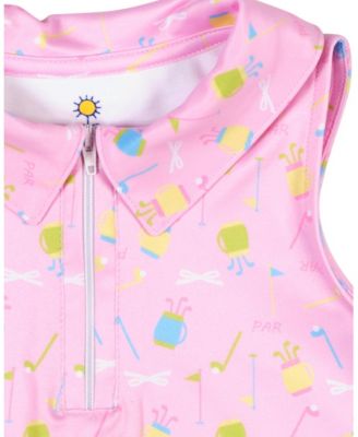 Baby Girl Golf Print Performance Knit Dress
