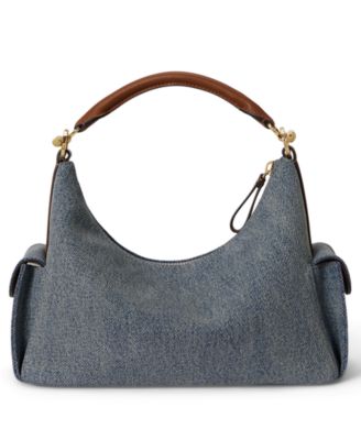 Washed Denim Small Blaike Slim Shoulder Bag