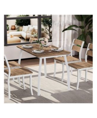 Kitchen Table Dining Table Set For 4 5 Piece Metal Frame Kitchen Table And Chair Set for Dining Room