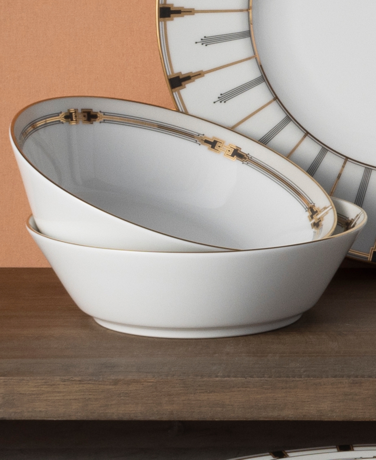 Noritake Empire Gold-Tone Soup Bowls, Set of 4