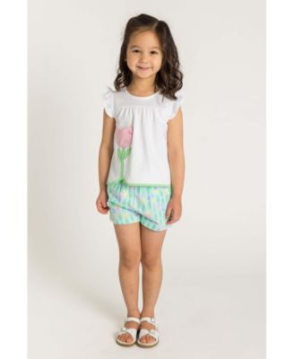 Baby Girl Printed Knit Tulip Short Set