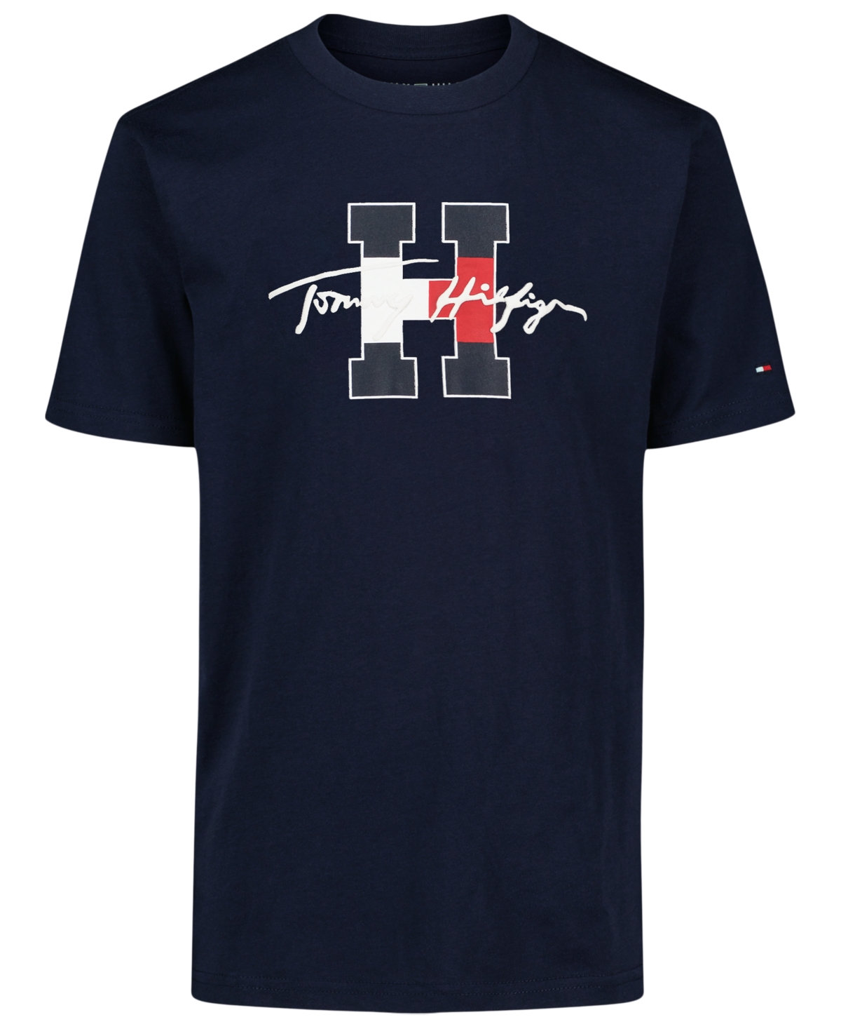 Tommy Hilfiger Boys' 8-20 Script H Logo Print T-Shirt