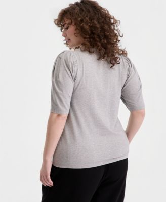 Trendy Plus Size Puff Sleeve Top