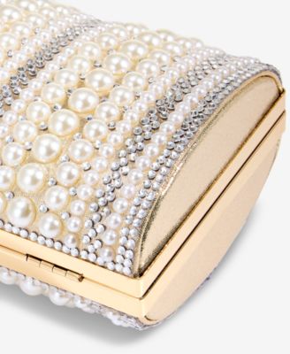 Ranndi Crystal & Imitation Mini Pearl Clutch Handbag