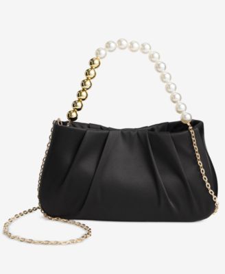 Imitation Pearl Top Handle Satchel Bag