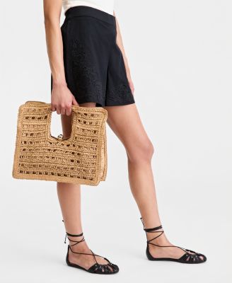 I.N.C. International Concepts Square Straw Tote Bag