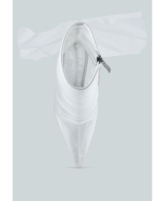 Womens princess organza wrapped style heeled ankle boots