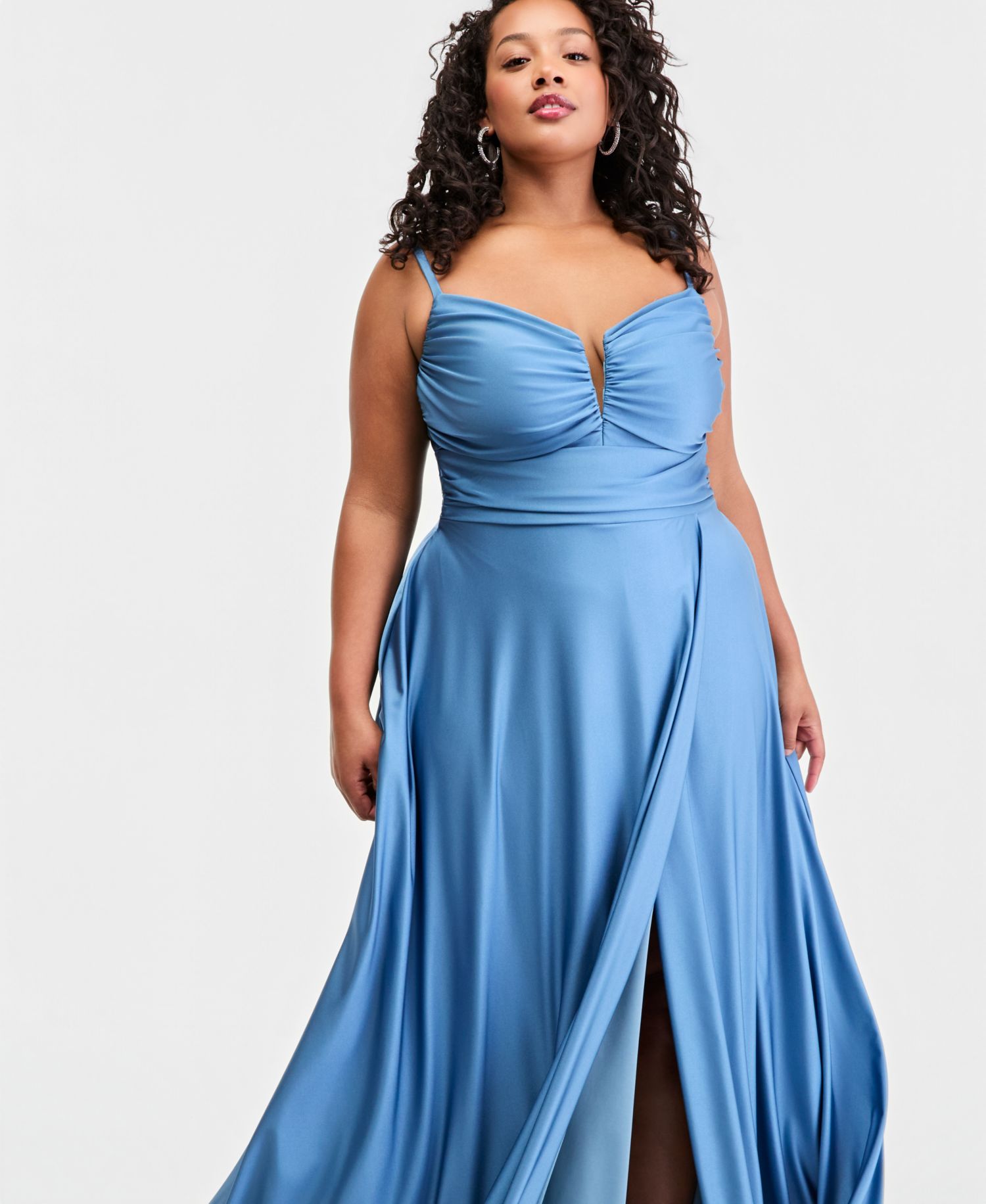 Trendy Plus Size Notched V-Neck Sleeveless Maxi Dress