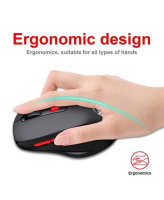 risokeys 2.4G Wireless 6-Button Mouse: Ergonomic Grip, 3-Speed DPI, for Office/Gaming, Easy-to-Use for Professionals/Students