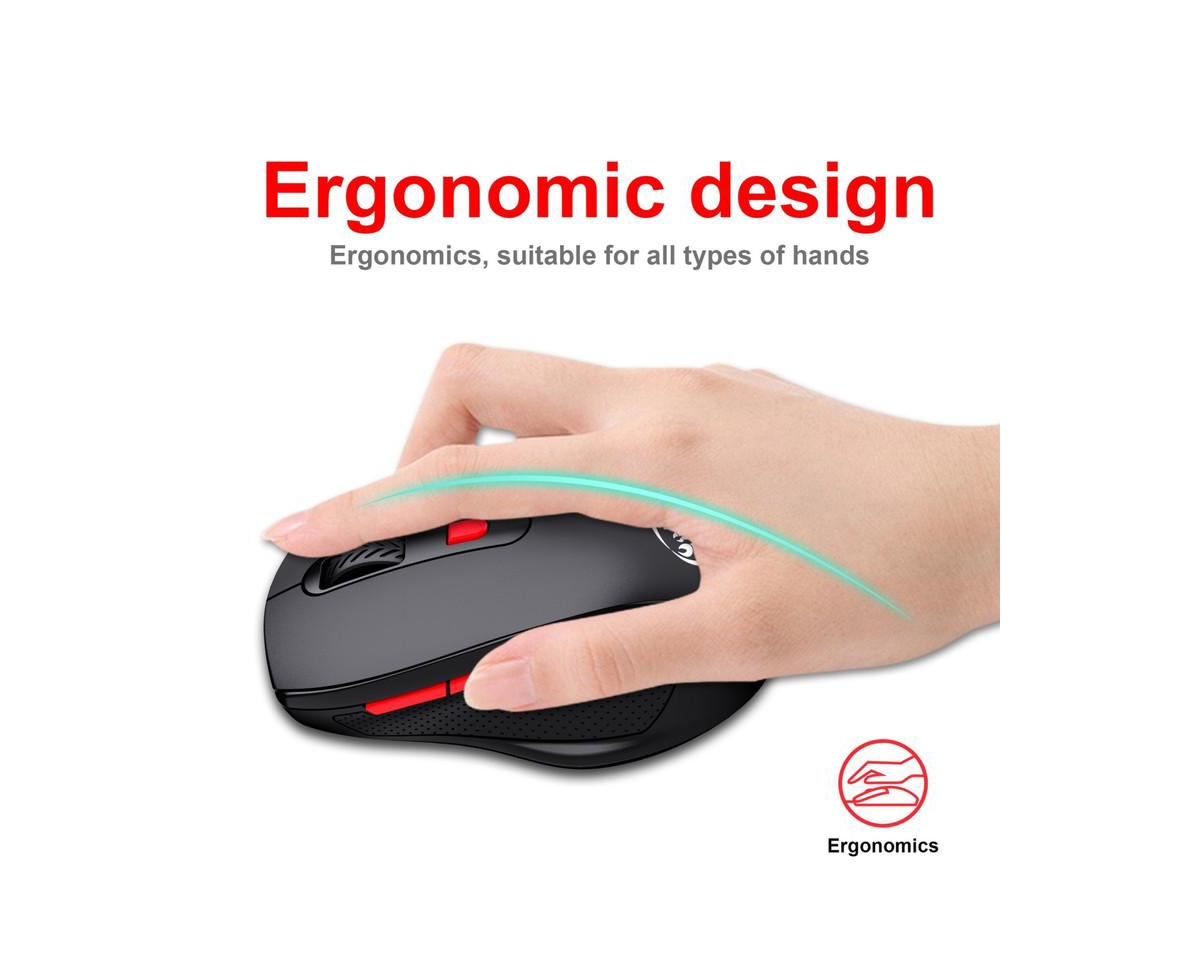 Risokeys 2.4G Wireless 6-Button Mouse: Ergonomic Grip, 3-Speed Dpi, for Office/Gaming