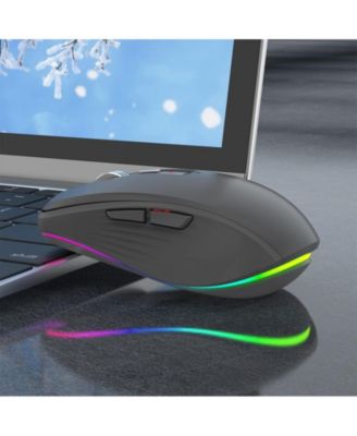 Dual-Mode Wireless Mouse-(2.4G & Bluetooth 5.1), 2400 DPI Adjustable, Silent Click, Type-C Rechargeable, for Office Workers