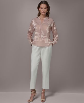 Women's Split V-Neck Long-Sleeve Top