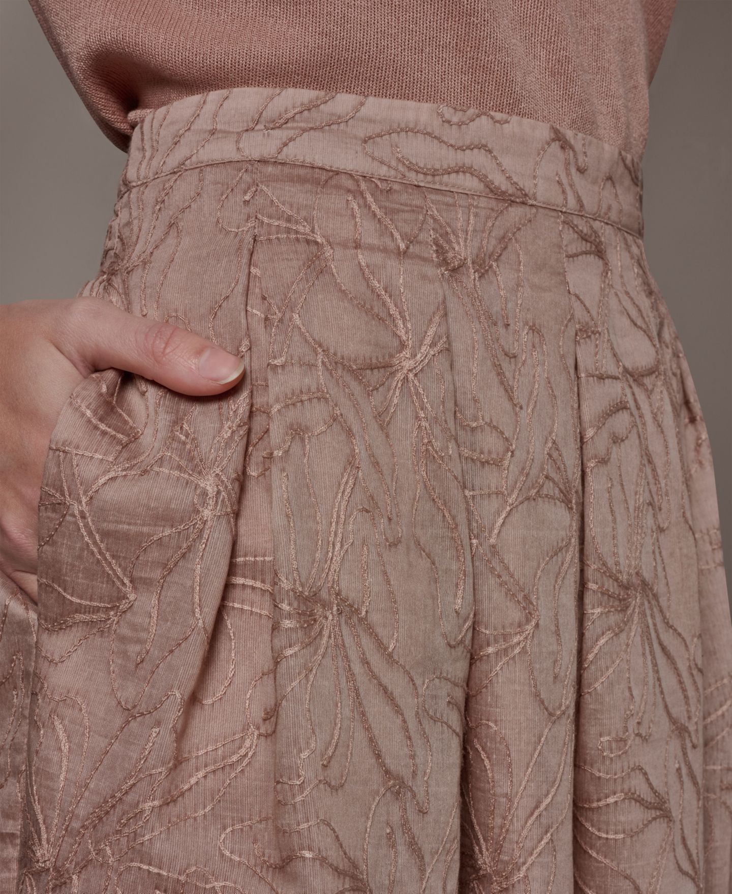 Женская юбка Donna Karan New York Embroidered Pleated, цвет: Снежный — фото 5