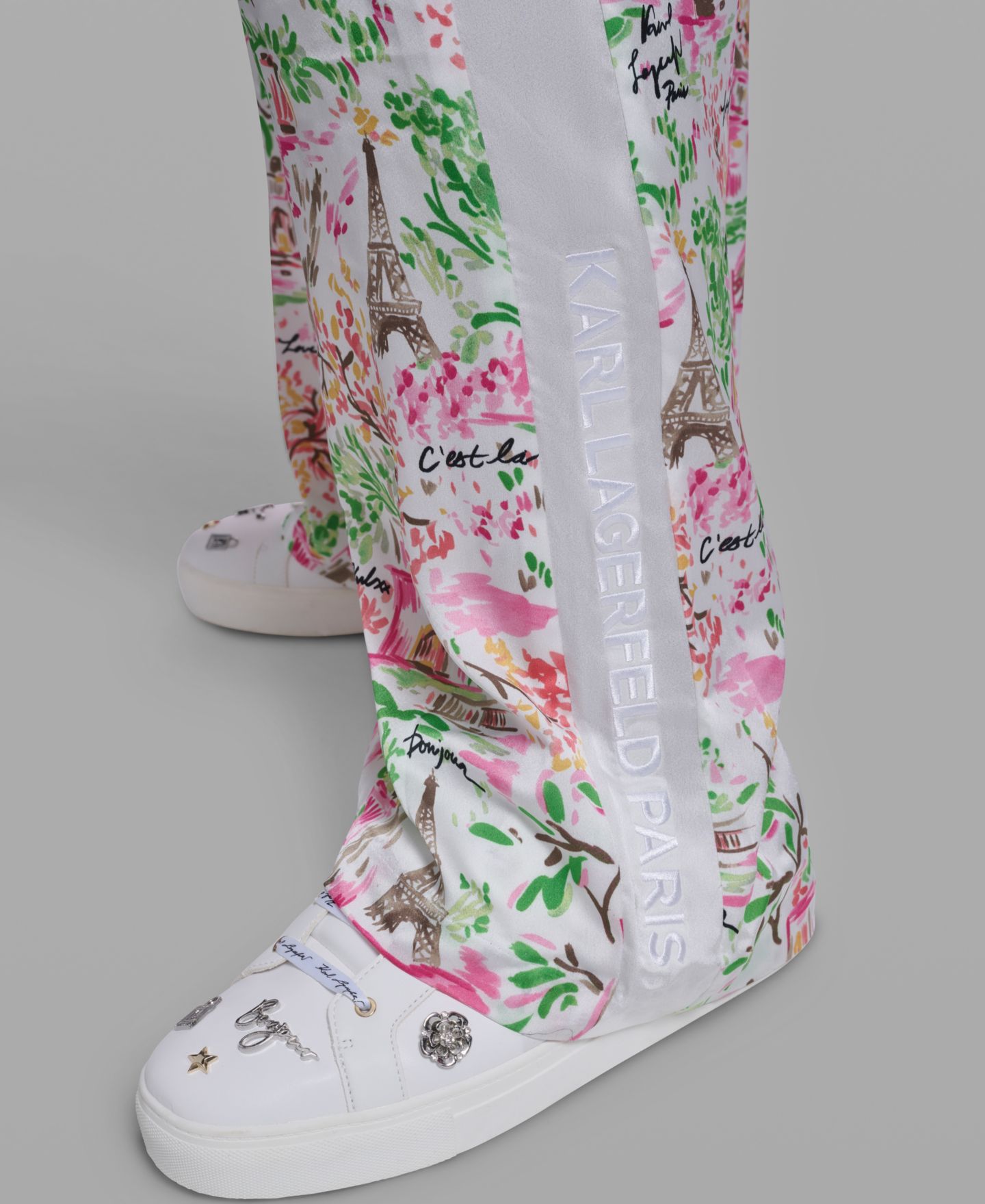 Женские брюки KARL LAGERFELD PARIS Plus Size Printed Soft, цвет: Розовый разноцветный — фото 10