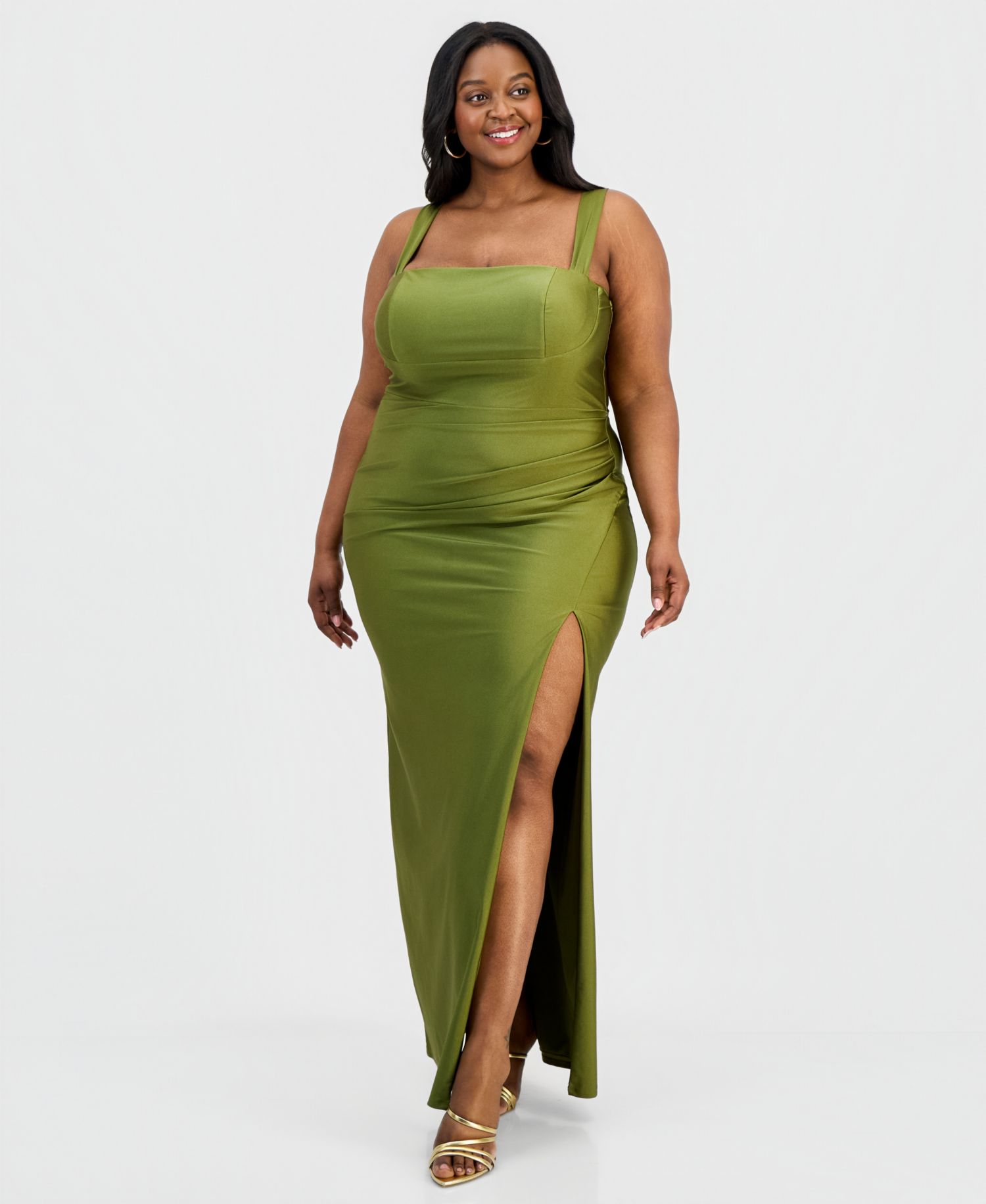 Trendy Plus Size Sateen Bow-Back Dress