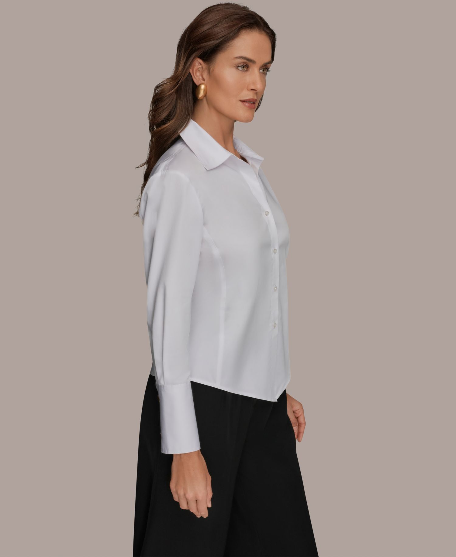 Petite Collared Button-Down Shirt