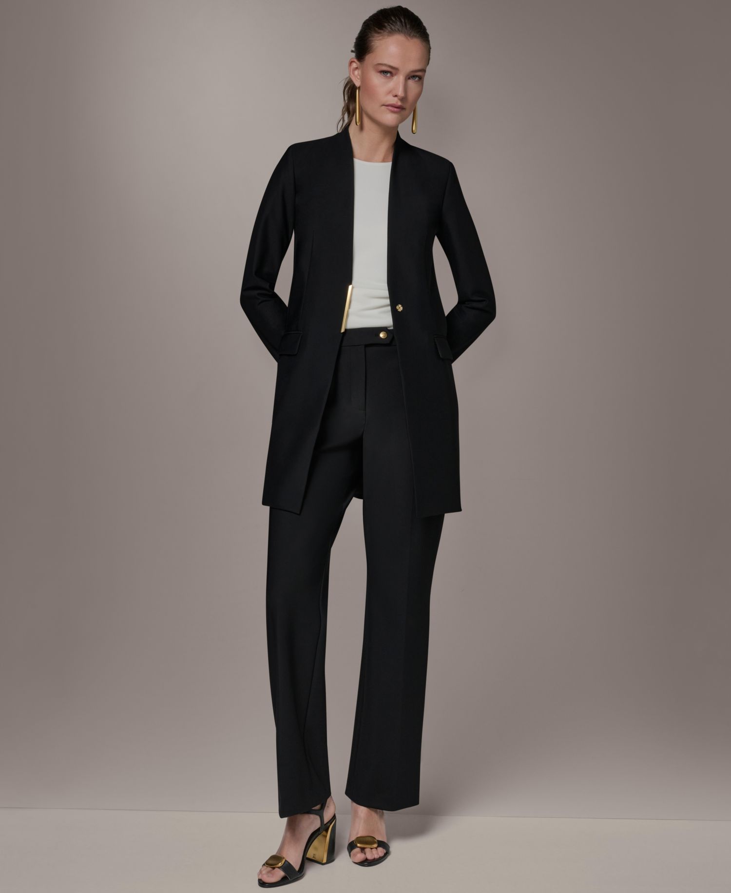 Petite Collarless Blazer