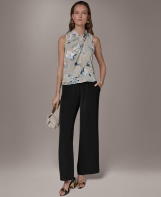 Petite Flocked Floral Top