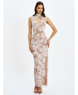 Women's Tavia Beaded Teardrop Neckline Maxi Dress