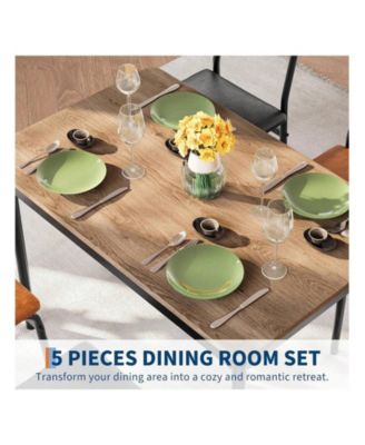 Kitchen Table 5 Piece Dining Table Set For 4 Kitchen Table and Chairs Set for Dining Room