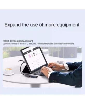 6-in-2 USB - 3.2 Hub Docking Station with 1000Mbps Ethernet & USB-C PD, Aluminum Alloy Hub for Office/Travel/Home