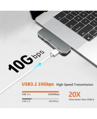 5-in-1 USB C Hub with 100W PD Charging, 4K HDMI & 3.5mm Audio Jack– Ideal for Professionals, Students & Gamers