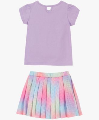 Baby Girls' Flutter-Sleeve T-Shirt and Mesh Skort, 2-Piece Set