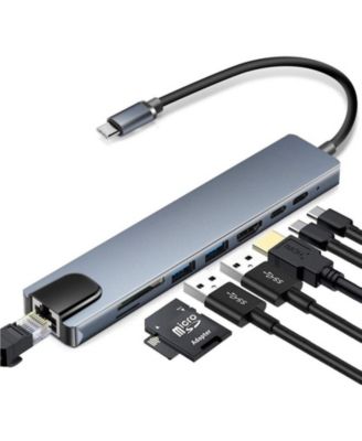 8-in-1 USB-C Hub, 100W PD Charging & Superfast Data Transfer | Ideal for Home Office, Travel, Presentations